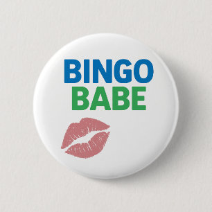Bingo Babe Cute and Confident Bingo Lover 6 Cm Round Badge