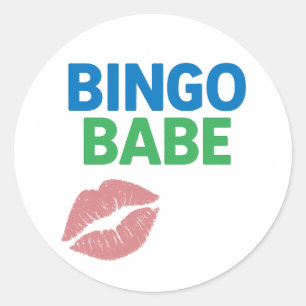 Bingo Babe Cute and Confident Bingo Lover Classic Round Sticker