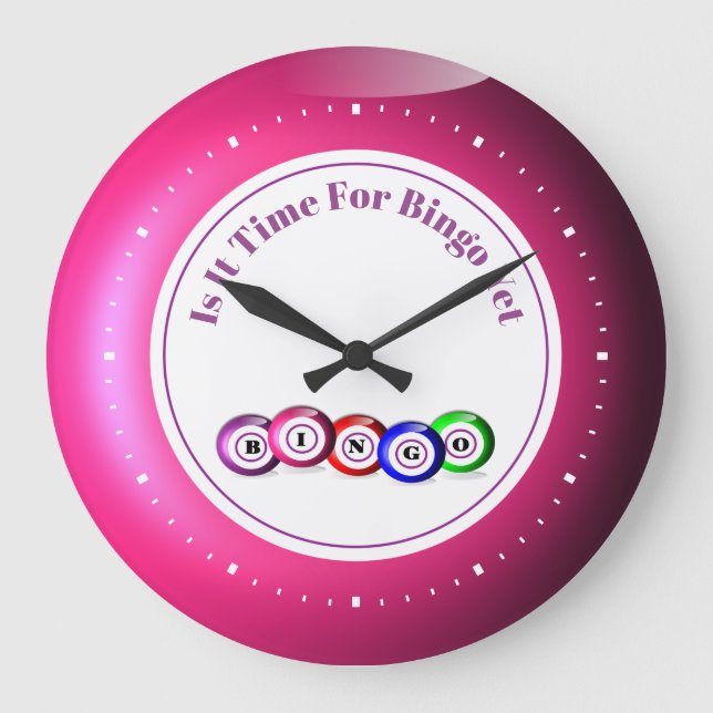 Bingo Ball Themed  Funny Large Clock (Front)