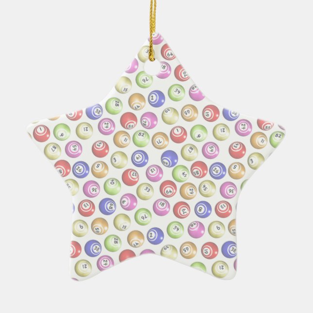 Bingo Balls Ceramic Tree Decoration (Front)
