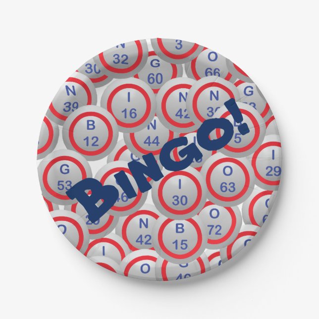 Bingo Balls Paper Plate (Front)