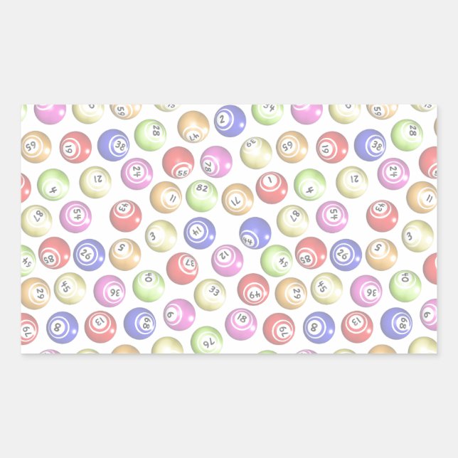 Bingo Balls Rectangular Sticker (Front)