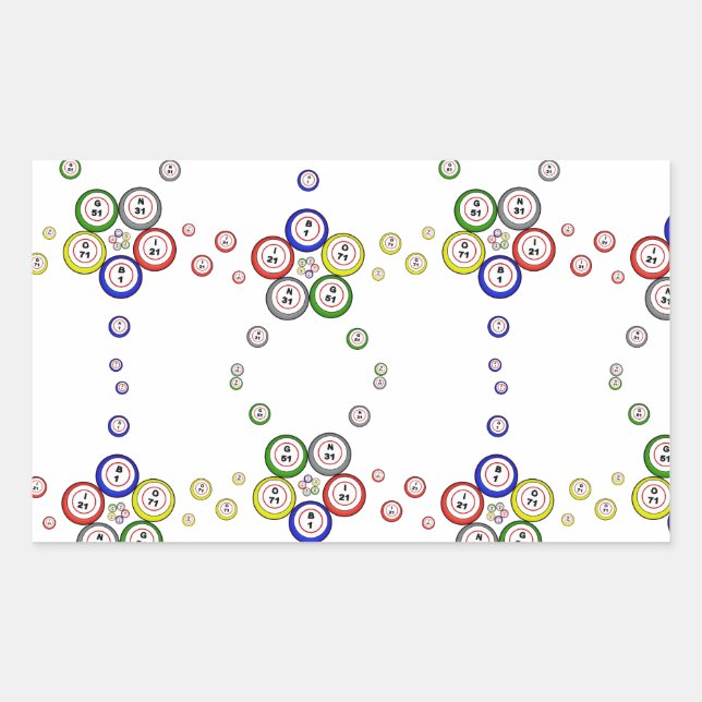 Bingo Balls Rectangular Sticker (Front)