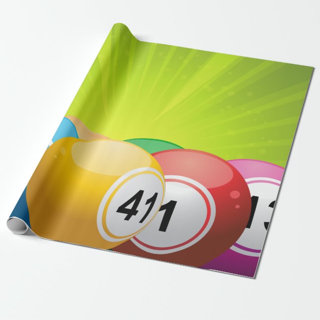 Bingo Balls Wrapping Paper (Unrolled)