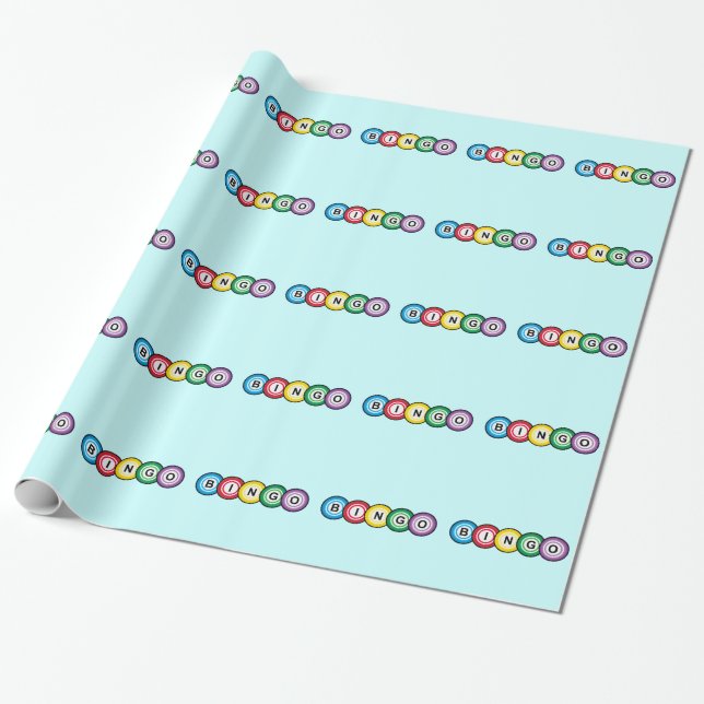Bingo Balls Wrapping Paper (Unrolled)
