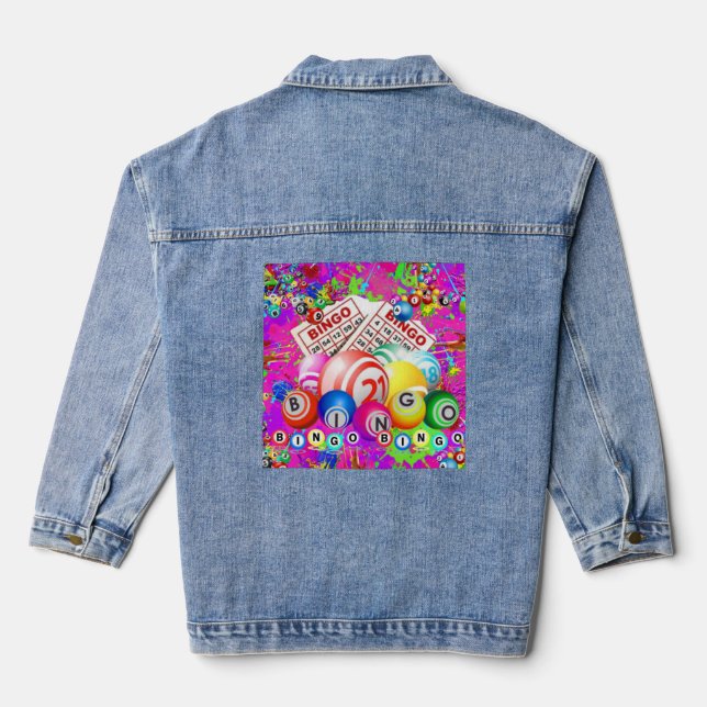 BINGO BINGO Designed By CBDOilPrincess  Denim Jacket (Back)
