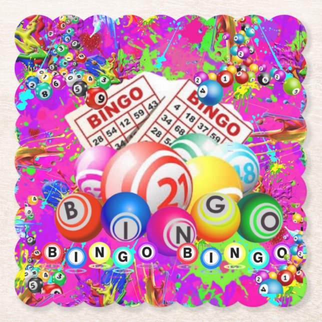 BINGO BINGO Designed By CBDOilPrincess  Paper Coaster (Front)