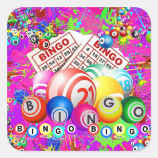 BINGO BINGO Designed By CBDOilPrincess Square Sticker