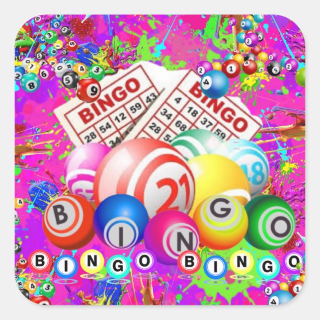 BINGO BINGO Designed By CBDOilPrincess  Square Sticker (Front)