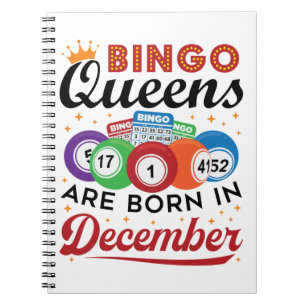 Bingo Birthday Bingo Queens Are Born in December Notebook