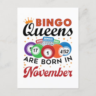 Bingo Birthday Women November Postcard