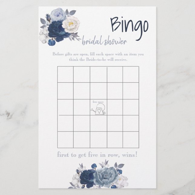 Bingo Bridal Shower Game Card Flyer (Front)