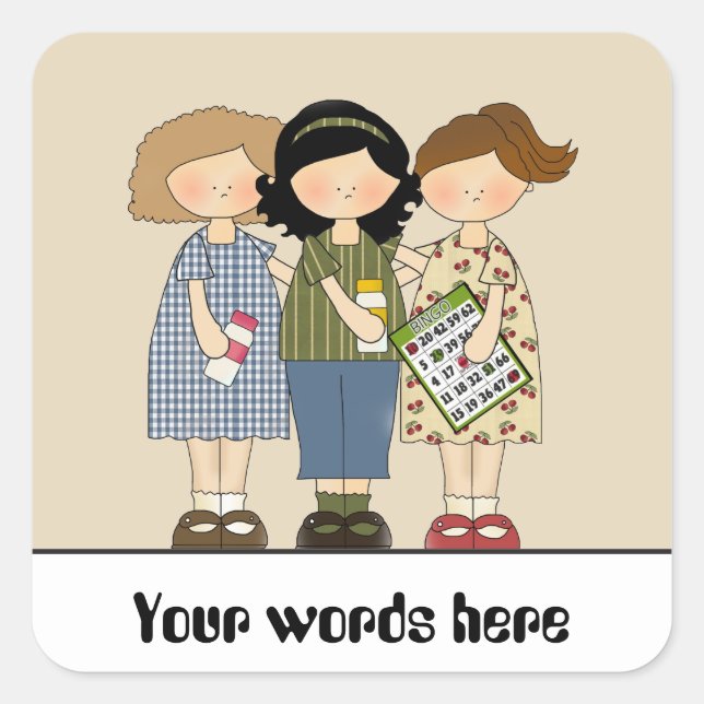 Bingo Buddies gambling customisable cute sticker (Front)