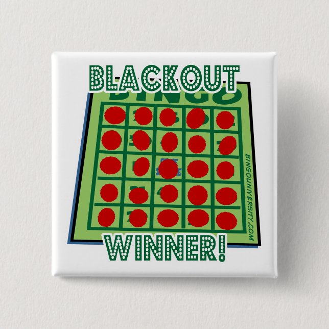 Bingo Button Blackout Bingo Winner! (Front)