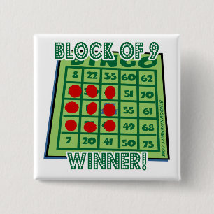Bingo Button Block of 9 Bingo Winner!
