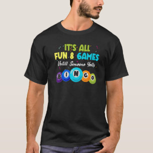 Bingo Caller Humour Lottery Lucky Winning Card Pla T-Shirt