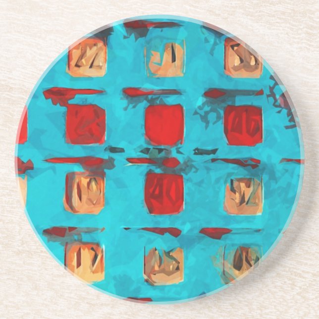 BINGO Card Abstract Impressionism Coaster (Front)