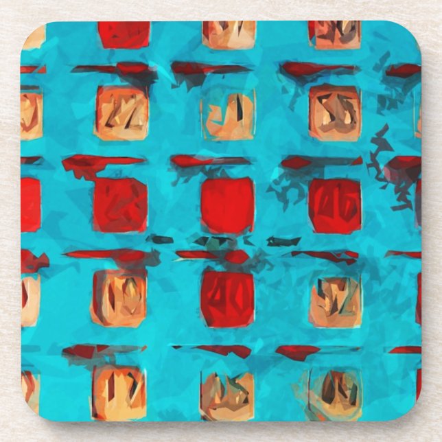 BINGO Card Abstract Impressionism Coaster (Front)