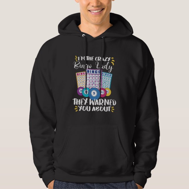 Bingo Card Game Grandma Bingo Player Bingo Cards   Hoodie (Front)