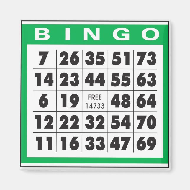 Bingo Card Magnet (Front)