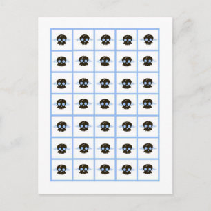 Bingo Card Markers Boy Blue Punk Rock Skull Flame