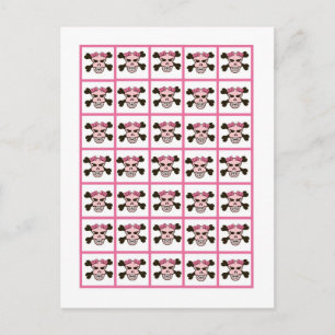 Bingo Card Markers Girl Pink Punk Rock Skull Cross