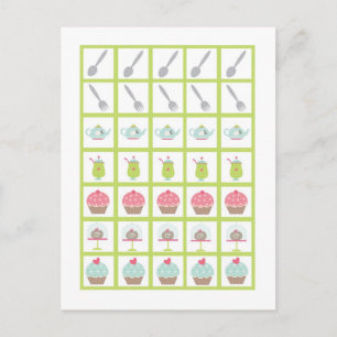 Bingo Card Markers Tea Party Pink Pastel Flowers