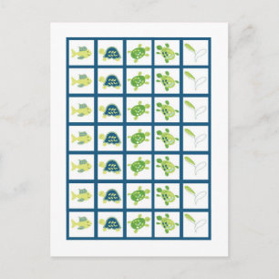 Bingo Card Markers Turtle Reef Ocean Sea Turtle