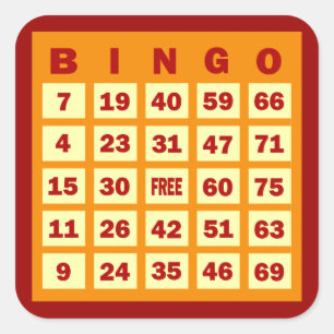 Bingo Card Square Sticker