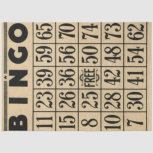 Bingo Card Tissue Paper