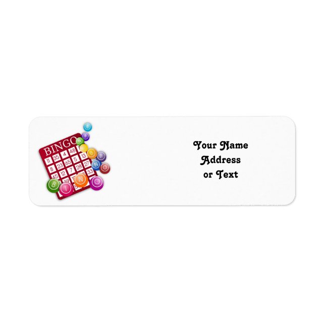BINGO Card with BINGO Balls Return Address Label (Front)