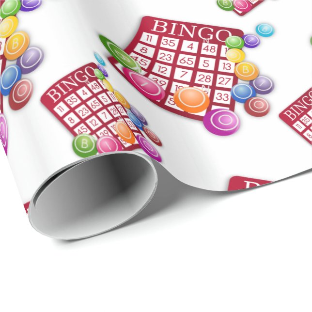 Bingo Cards And Bingo Balls Wrapping Paper (Roll Corner)