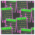 Bingo Cards And Markers Neon Colours on Black