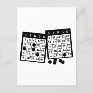 Bingo cards chips game art illustration