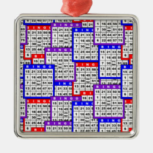 Bingo Cards pattern Metal Ornament