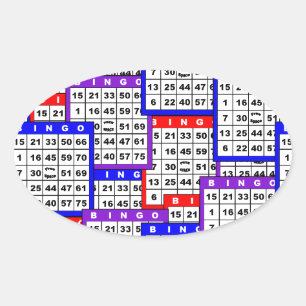 Bingo Cards pattern Oval Sticker