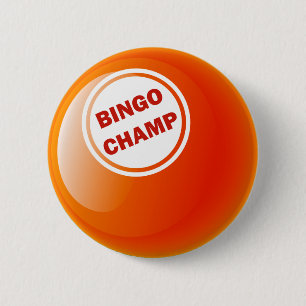 BINGO CHAMP BINGO BALL 6 CM ROUND BADGE