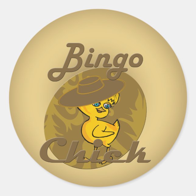 Bingo Chick #6 Classic Round Sticker (Front)