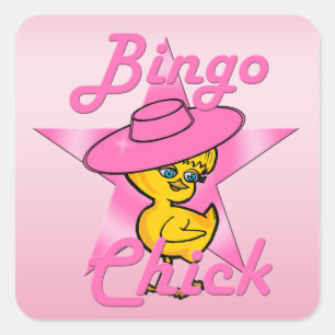 Bingo Chick #8 Square Sticker