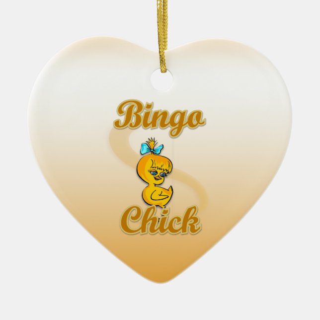 Bingo Chick Ceramic Tree Decoration (Front)