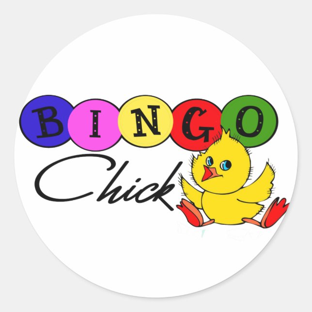 BINGO Chick Classic Round Sticker (Front)