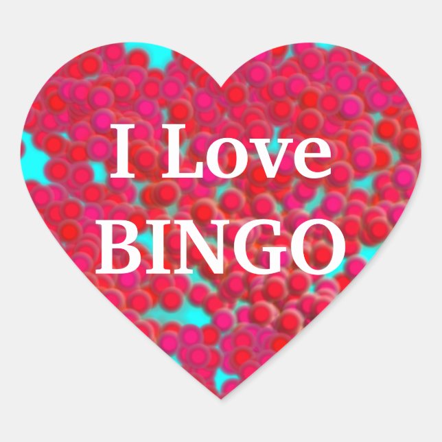 Bingo Chips on Heart-Shaped Stickers (Front)