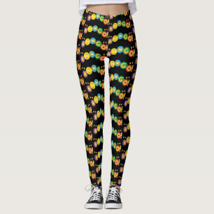 Bingo Colourful Circle with Gold Letters Leggings