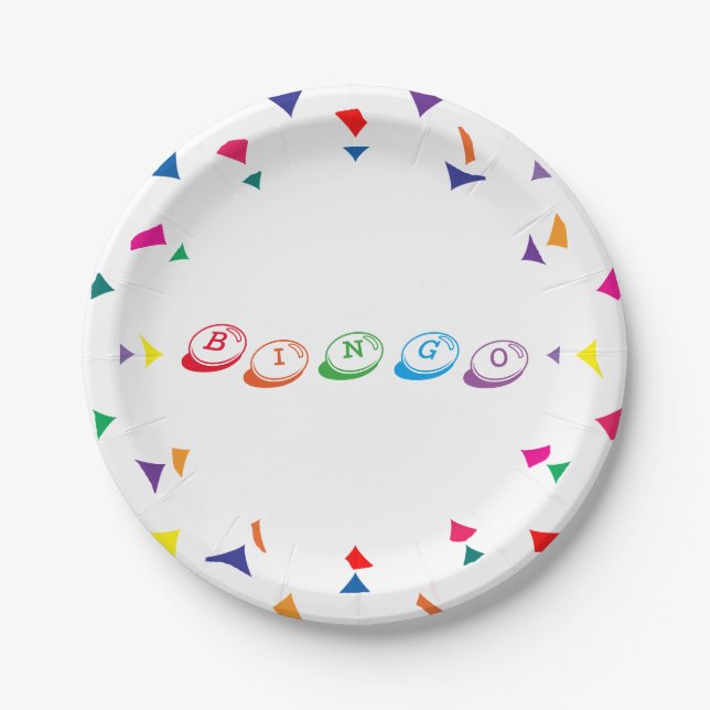 BINGO Colourful Lettering Paper Plate (Front)