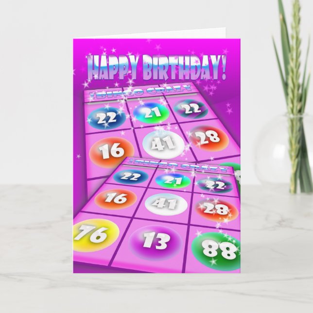 Bingo Crazy Birthday Card (Front)