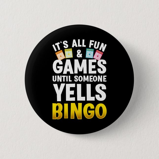 Bingo Design For Men Women Bingo Novelty Gamble Bi 6 Cm Round Badge (Front)