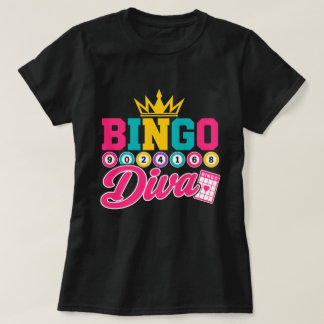 Bingo Diva Shirt Cute Lucky Queen Crown Bingo