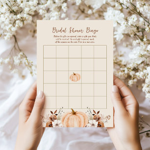 Bingo Fall Pumpkin Bridal Shower Game Card
