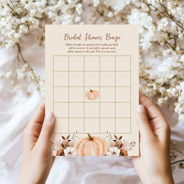 Bingo Fall Pumpkin Bridal Shower Game Card (Creator Uploaded)