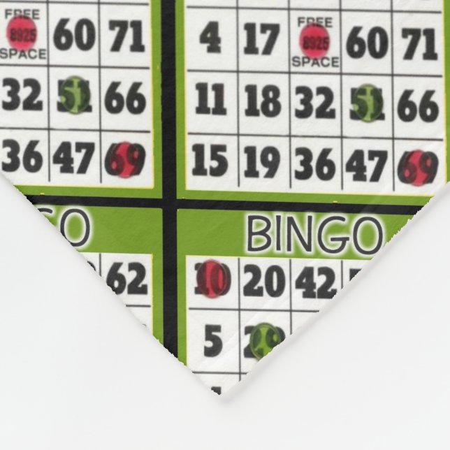 Bingo Gambling card fleece blanket (Corner)
